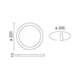 ΧΩΝΕΥΤΟ ΛΕΠΤΟ LED ΟΡΟΦΗΣ 18W CCT ΑΣΗΜΙ