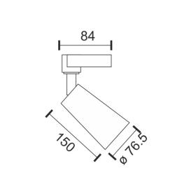 ΣΠΟΤ ΡΑΓΑΣ LED ΜΟΝΟΦΑΣΙΚΑ 30W 3000K ΜΑΥΡΟ
