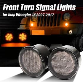 LED Φλας & DRL γρίλιας Φιμέ για- Jeep Wrangler Jk