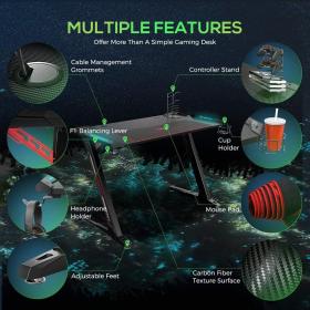 Gaming Γραφείο - Eureka Ergonomic® ERK-EDK-Z1S-V3D