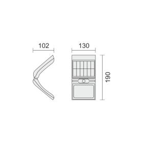 ΗΛΙΑΚΟ ΦΩΤΙΣΤΙΚΟ ΤΟΙΧΟΥ LED ΜΕ ΑΙΣΘΗΤΗΡΑ PIR 20W 6000K