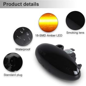 Dynamic LED Φλας Φτερού Φιμέ - PEUGEOT 206 / 307 / 4007 / 407 / CITROEN