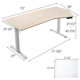 Γραφείο - Eureka Ergonomic® ERK-EDI-HTG-MW 177.8x96.52x75-122 εκ.