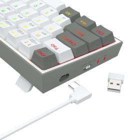 Gaming πληκτρολόγιο - Redragon Castor Pro K631RGB-PRO-WG (White/Grey)