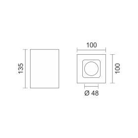 ΧΩΝΕΥΤΟ ΓΥΨΙΝΟ ΟΡΟΦΗΣ GU10 10W