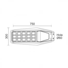ΥΒΡΙΔΙΚΟ ΗΛΙΑΚΟ ΦΩΤΙΣΤΙΚΟ ΔΡΟΜΟΥ LED ΜΕ ΤΗΛΕΧΕΙΡΙΣΤΗΡΙΟ 6000K - 60W