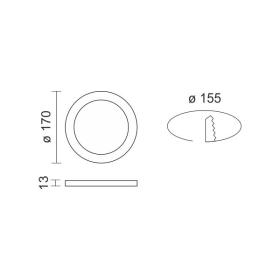 ΧΩΝΕΥΤΟ ΛΕΠΤΟ LED ΟΡΟΦΗΣ 12W CCT