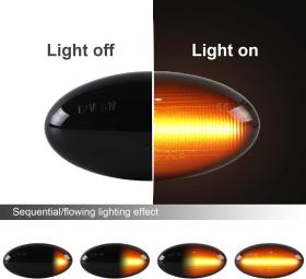 Dynamic LED Φλας Φτερού Φιμέ - PEUGEOT 206 / 307 / 4007 / 407 / CITROEN