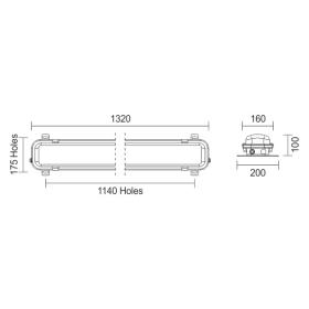 ΓΡΑΜΜΙΚΟ ΦΩΤΙΣΤΙΚΟ LED ΣΤΕΓΑΝΟ T8 2X18W