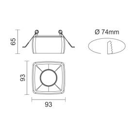 ΧΩΝΕΥΤΟ ΓΥΨΙΝΟ ΟΡΟΦΗΣ GU10 10W