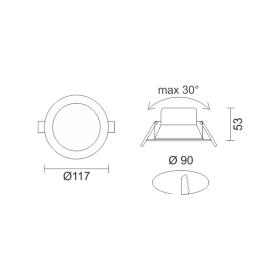 ΧΩΝΕΥΤΑ LED ΟΡΟΦΗΣ CCT ΠΕΡΙΣΤΡΕΦΟΜΕΝΑ 12W 3000K | 4000K | 6000K