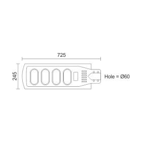 ΗΛΙΑΚΟ ΦΩΤΙΣΤΙΚΟ ΔΡΟΜΟΥ LED ΜΕ ΤΗΛΕΧΕΙΡΙΣΤΗΡΙΟ 90W 6000K ΜΑΥΡΟ