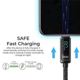 Καλώδιο Κινητού Τηλεφώνου - Havit CB6247 Type C to Type C 2M με ψηφιακή οθόνη