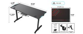 Gaming Γραφείο - Eureka Ergonomic® ERK-GIP-55B-V2 148x60x79.5cm