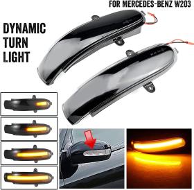 Dynamic LED Φλας Καθρέπτη Φιμέ - Mercedes Benz C W203 / C T-Model S203 / CL203
