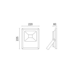 ΠΡΟΒΟΛΕAΣ LED SLIM SMD 30W 3000K
