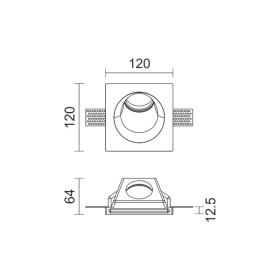 ΧΩΝΕΥΤΟ ΓΥΨΙΝΟ ΟΡΟΦΗΣ ΛΟΞΟ GU10 10W