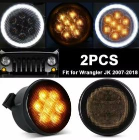 LED Φλας & DRL γρίλιας Φιμέ για- Jeep Wrangler Jk