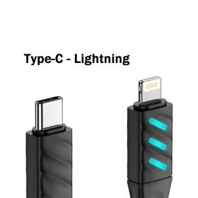 Καλώδιο Κινητού Τηλεφώνου - Havit CB6255 Type C to Lighting 1M με ένδειξη LED
