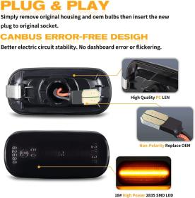 Dynamic LED Φλας Φτερού Φιμέ - AUDI A4 / B6 / B7 / TT / 8J / A3 / 8P / A6 / C5 / A8 / D3