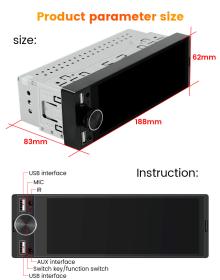 CARMEDIA CMU02MP 1DIN 6.86''