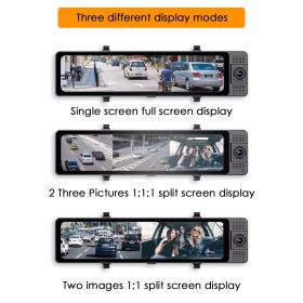CARMEDIA CMMI 03 11.26'' Rearview Mirror - Front & Rear & Inside 3 Recording & CP/AA