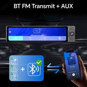 CARMEDIA CMMI 03 11.26'' Rearview Mirror - Front & Rear & Inside 3 Recording & CP/AA