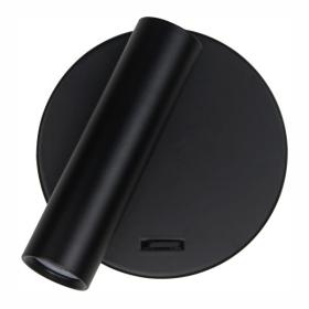 ΑΠΛΙΚΑ ΚΡΕΒΑΤΙΟΥ LED ΡΥΘΜΙΖΟΜΕΝΗ ΜΑΥΡΗ 3W