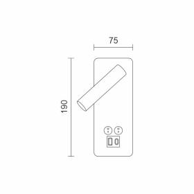ΑΠΛΙΚΑ ΚΡΕΒΑΤΙΟΥ LED  ΜΑΥΡΗ 3W