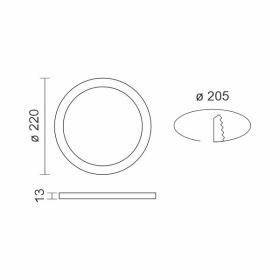 ΧΩΝΕΥΤΟ ΛΕΠΤΟ LED ΟΡΟΦΗΣ 18W CCT ΞΥΛΟ