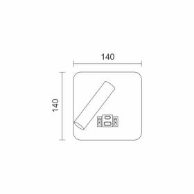 ΑΠΛΙΚΑ ΚΡΕΒΑΤΙΟΥ LED ΡΥΘΜΙΖΟΜΕΝΗ ΜΑΥΡΗ 3W ΤΕΤΡΑΓΩΝΗ