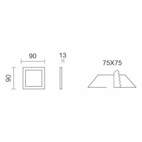 ΧΩΝΕΥΤΟ ΛΕΠΤΟ LED ΟΡΟΦΗΣ 3W CCT