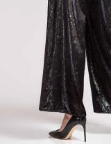 OFFER / 1733031 Velvet Lurex Wide Leg Παντελόνι