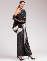 OFFER / 1733031 Velvet Lurex Wide Leg Παντελόνι