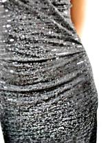 AT4622 Sequin Cross Wrap Ruched Detail Midi Dress