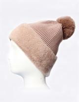 CM-1269 Faux Fur Pom Beanie