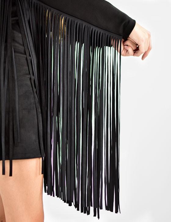 OFFER / KKW353006 Fringe Mini Longsleeve Dress