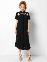24S416 Oversized Satin Shirt-Dress