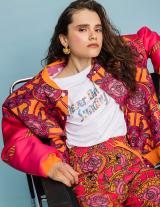 ROJA148133015 Oversized Printed Bomber