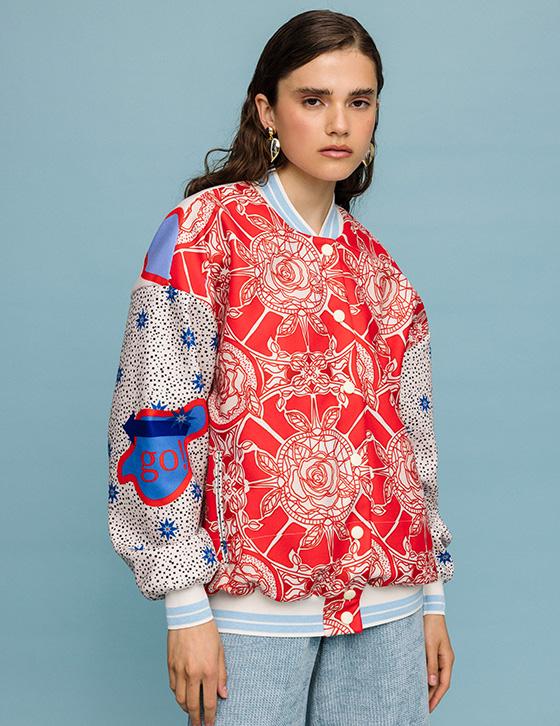 HERMIONE148133011 Oversized Printed Bomber