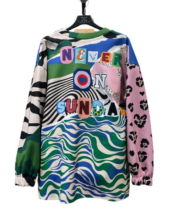 FRITZ148063000 Oversized Printed Cardigan