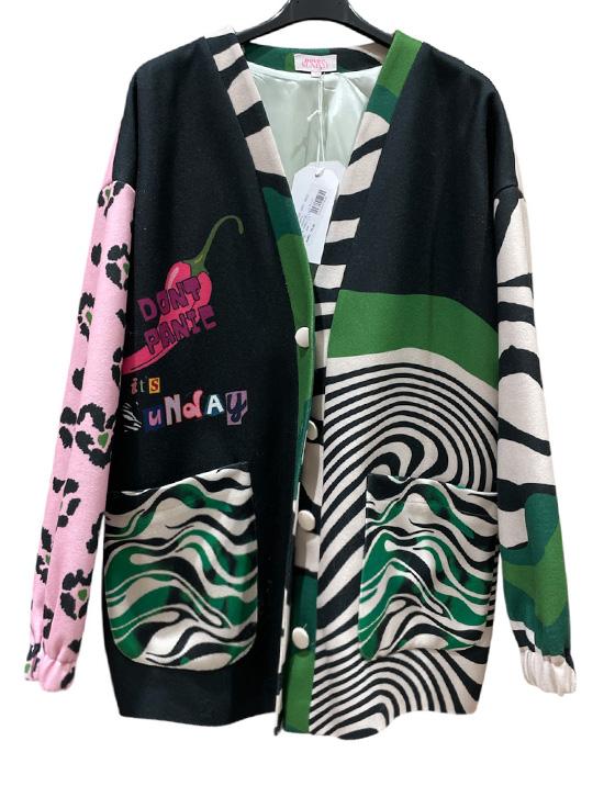 FRITZ148063000 Oversized Printed Cardigan