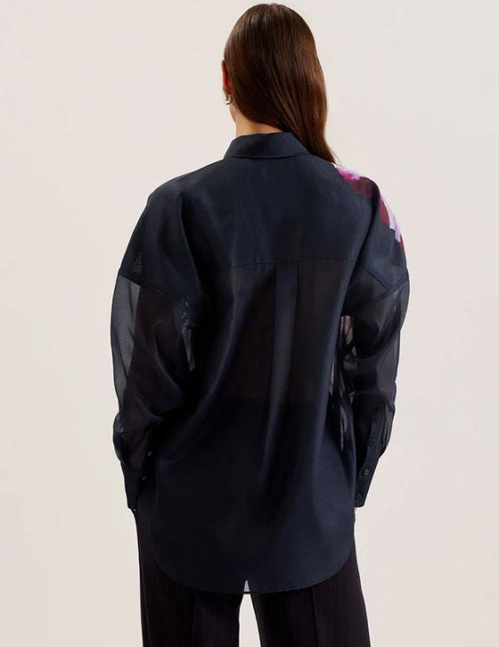 ORRIN277261 Printed Button Down Oversized Shirt
