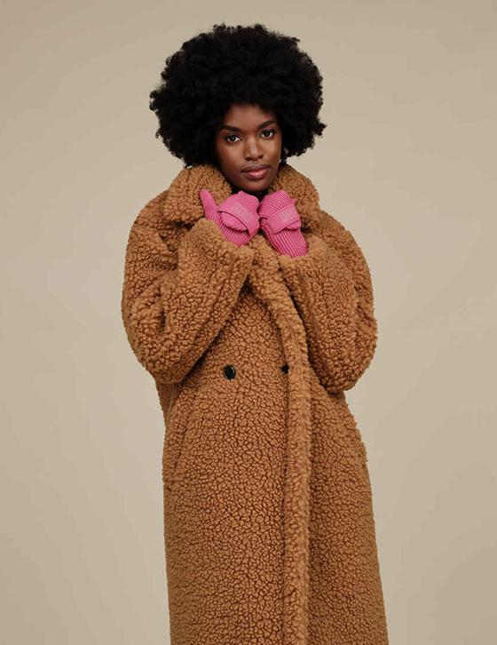 1120631 GERTRUDE LONG TEDDY COAT