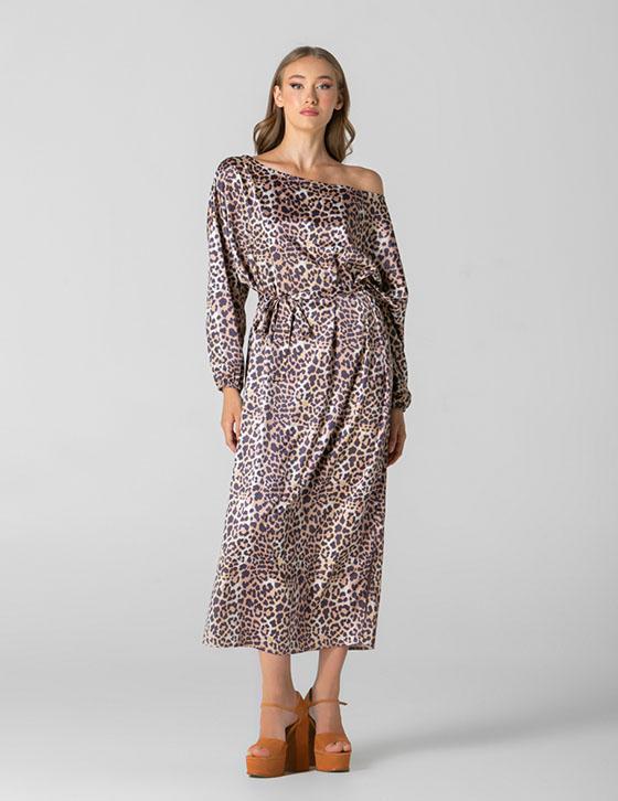 25Χ911 Oversized Maxi Leopard Φόρεμα