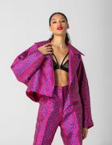 25X501 Printed Broquard Crop Jacket