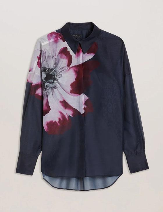ORRIN277261 Printed Button Down Oversized Shirt
