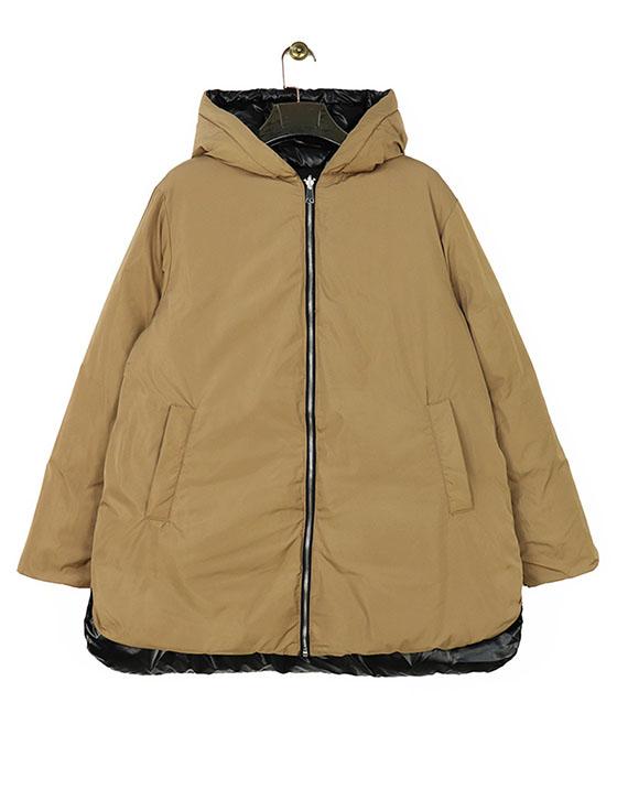 AT8535B Midi Hooded Double Faces Puffer Jacket