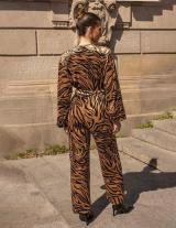 FANCY14835N701 Velvet Tiger Print Jumpsuit