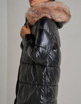 AT8332B Hooded Puffer Jacket With Faux Fur